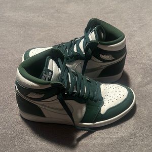 Brand New / Air Jordan 1- Green, White and Silver 7.5 Men